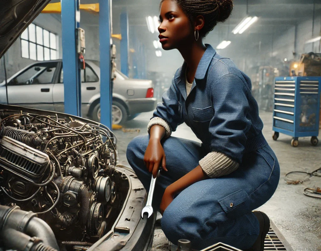 Using High-Quality AI-Generated Images as an Alternative to Premium Stock Photos: Pros and Cons 2 African Mechanic Stock AI image